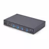 Switch KM de 4 portas StarTech.com com comutação por rato, switch USB para teclado/rato, áudio de 3,5mm/USB, partilha de periféricos para 4 computadores, compatível com TAA