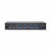 Switch KM de 4 portas StarTech.com com comutação por rato, switch USB para teclado/rato, áudio de 3,5mm/USB, partilha de periféricos para 4 computadores, compatível com TAA