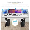 Switch KM de 4 portas StarTech.com com comutação por rato, switch USB para teclado/rato, áudio de 3,5mm/USB, partilha de periféricos para 4 computadores, compatível com TAA