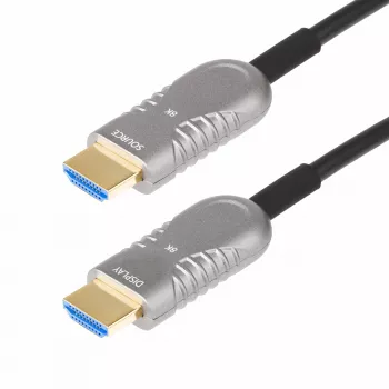 Cabo HDMI 2.1 Hybrid Active Optical (AOC) StarTech.com 15,2 m (50 ft), CMP, Plenum-Rated, cabo de fibra ótica HDMI 2.1/2.0 Ultra High Speed 8K, 48 Gbit/s, 8K 60 Hz/4K 120 Hz, HDR10+/FRL/TMDS/eARC
