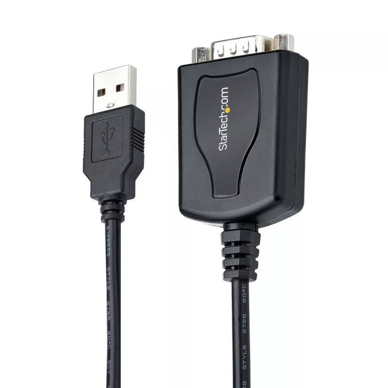 Cabo USB para série StarTech.com 1m com preservação de porta COM, ficha DB9 RS232 para conversor USB, adaptador USB para série para PLC/impressora/scanner, chipset Prolific, Windows/Mac