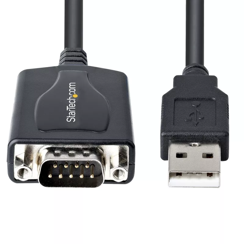 Cabo USB para série StarTech.com 1m com preservação de porta COM, ficha DB9 RS232 para conversor USB, adaptador USB para série para PLC/impressora/scanner, chipset Prolific, Windows/Mac