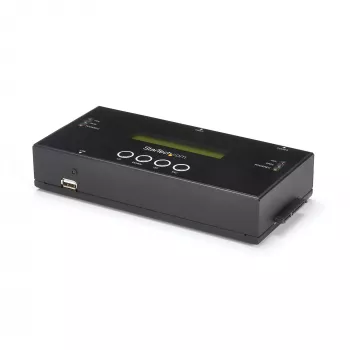 Duplicador e apagador de discos rígidos autónomo 1:1 StarTech.com, clonador/copiador de HDD/SSD SAS e SATA, duplicador e sanitizador de discos rígidos, visor LCD, compatível com TAA