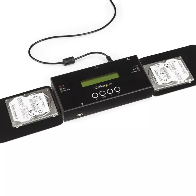 StarTech.com SATSASDUPE11 duplicador e apagador autónomo 1:1 de discos rígidos SATA e SAS de 2,5/3,5″