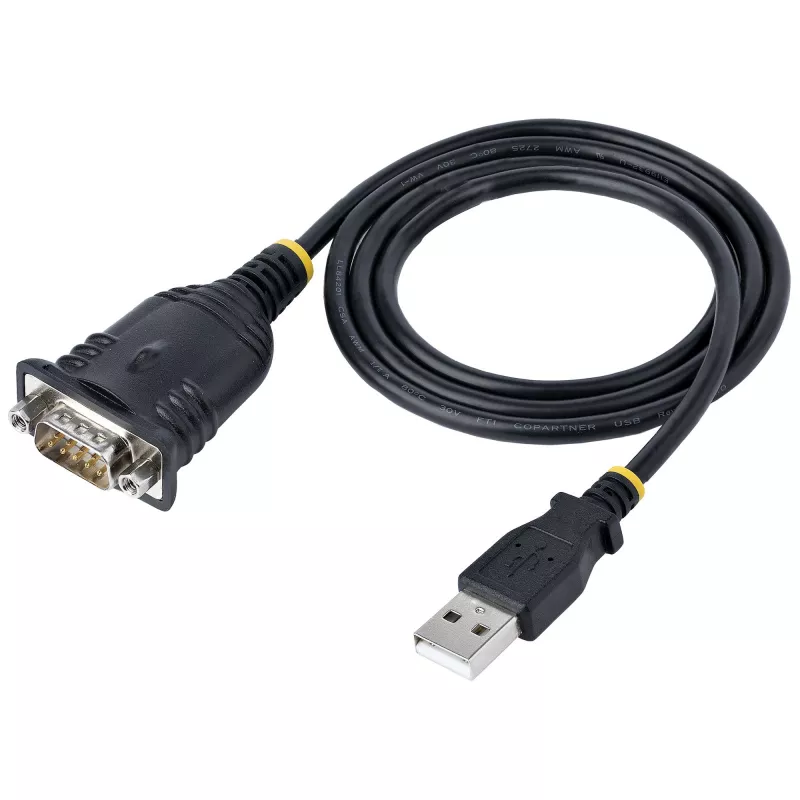 Cabo USB para série StarTech.com 1m, ficha DB9 RS232 para conversor USB, CI Prolific, adaptador USB para série para PLC/impressora/scanner/switch, adaptador USB para porta COM, Windows/Mac