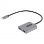 Hub MST USB-C para HDMI duplo StarTech.com - HDMI duplo 4K 60Hz - Adaptador USB Type-C multi-monitor para portátil com cabo de 30cm - Hub Multi-Stream Transport DP 1.4 - Splitter USB-C para HDMI