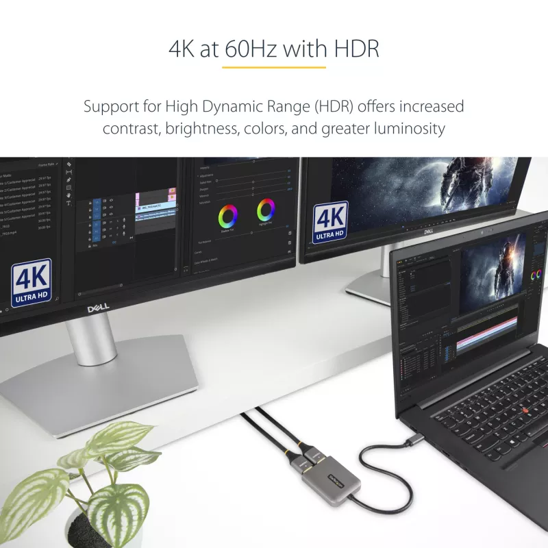 Hub MST USB-C para HDMI duplo StarTech.com - HDMI duplo 4K 60Hz - Adaptador USB Type-C multi-monitor para portátil com cabo de 30cm - Hub Multi-Stream Transport DP 1.4 - Splitter USB-C para HDMI