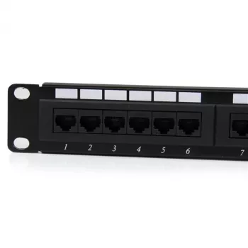 Painel de ligação Cat 6 110 StarTech.com 24 portas 1U para rack, RJ-45, montagem em rack, 1U, preto, RoHS, CE, ETl, UL