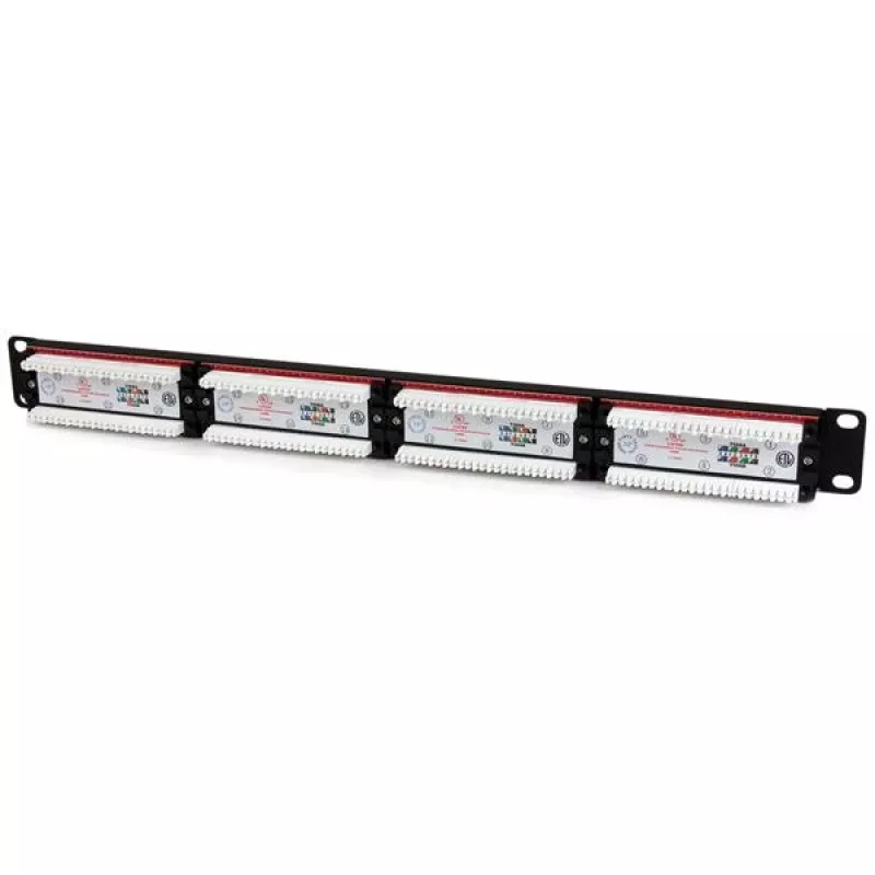 Painel de ligação Cat 6 110 StarTech.com 24 portas 1U para rack, RJ-45, montagem em rack, 1U, preto, RoHS, CE, ETl, UL