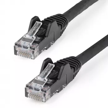 Cabo Ethernet CAT6 StarTech.com 15m – LSZH (Low Smoke Zero Halogen) – 10 Gigabit 250MHz 100W PoE RJ45 10GbE UTP cabo de rede patch proteção do encaixe com alívio de tensão – preto, CAT 6, verificado ETL, 24AWG