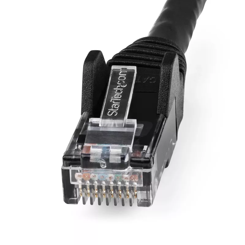Cabo Ethernet CAT6 StarTech.com 15m – LSZH (Low Smoke Zero Halogen) – 10 Gigabit 250MHz 100W PoE RJ45 10GbE UTP cabo de rede patch proteção do encaixe com alívio de tensão – preto, CAT 6, verificado ETL, 24AWG