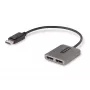 StarTech.com Hub MST DisplayPort de 2 portas, Dual 4K 60Hz, adaptador DP para 2x monitor DisplayPort, adaptador de vídeo multi-monitor DP 1.4, cabo integrado de 30 cm, alimentado por USB, apenas Windows