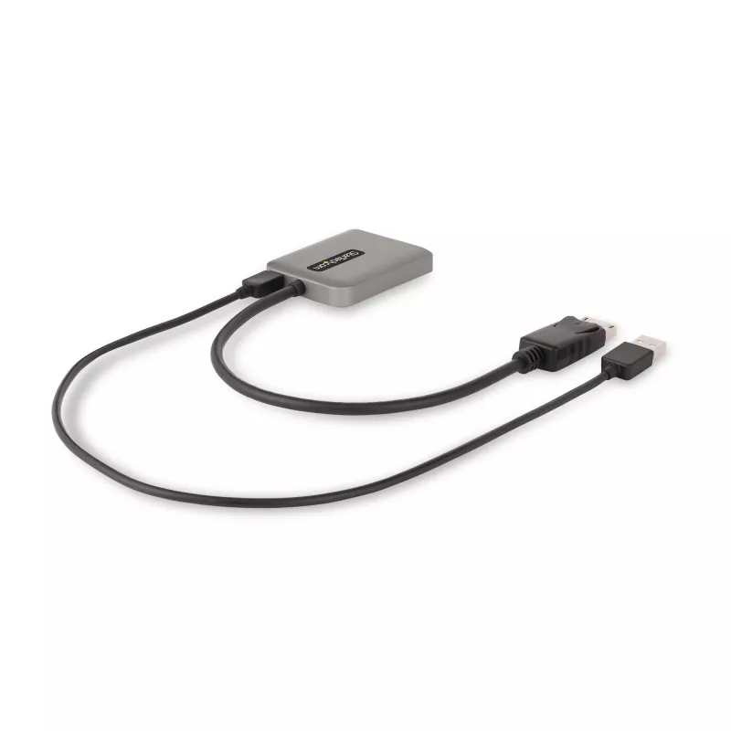 StarTech.com Hub MST DisplayPort de 2 portas, Dual 4K 60Hz, adaptador DP para 2x monitor DisplayPort, adaptador de vídeo multi-monitor DP 1.4, cabo integrado de 30 cm, alimentado por USB, apenas Windows