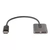 StarTech.com Hub MST DisplayPort de 2 portas, Dual 4K 60Hz, adaptador DP para 2x monitor DisplayPort, adaptador de vídeo multi-monitor DP 1.4, cabo integrado de 30 cm, alimentado por USB, apenas Windows