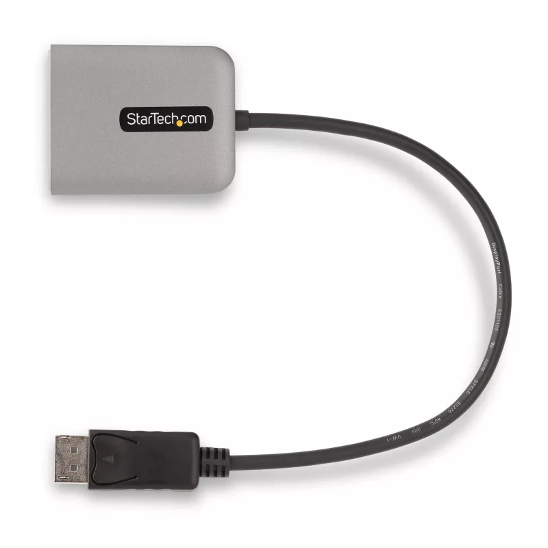 StarTech.com Hub MST DisplayPort de 2 portas, Dual 4K 60Hz, adaptador DP para 2x monitor DisplayPort, adaptador de vídeo multi-monitor DP 1.4, cabo integrado de 30 cm, alimentado por USB, apenas Windows