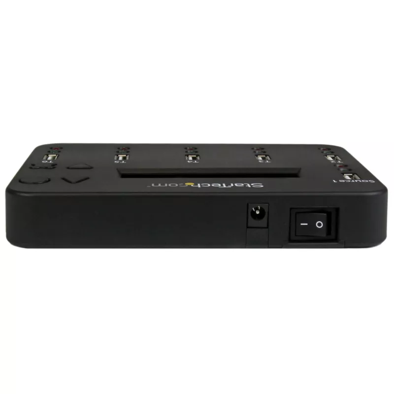 StarTech.com duplicador e apagador de pen USB autónomo 1-para-5, copiador multi-unidade flash USB, cópia de sistema e ficheiros e de unidade completa a 1,5 GB/min, apagamento único e de 3 passagens, visor LCD – TAA