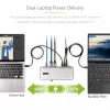 Estação de acoplamento KVM USB-C para dois portáteis StarTech.com, dock DisplayPort dual-monitor 4K 60Hz, hub USB de 5 portas, GbE, Power Delivery 90W/45W para dois portáteis, Windows/Mac, dock KVM de 2 anfitriões - TAA