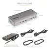 Estação de acoplamento KVM USB-C para dois portáteis StarTech.com, dock DisplayPort dual-monitor 4K 60Hz, hub USB de 5 portas, GbE, Power Delivery 90W/45W para dois portáteis, Windows/Mac, dock KVM de 2 anfitriões - TAA