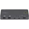 Switch KVM híbrido USB-A + HDMI e USB-C de 2 portas StarTech.com - Monitor HDMI 4K 60Hz único - Switch KVM HDMI compacto para desktop e/ou portátil - Alimentado por barramento USB - Compatível com Thunderbolt 3