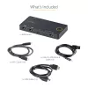 Switch KVM híbrido USB-A + HDMI e USB-C de 2 portas StarTech.com - Monitor HDMI 4K 60Hz único - Switch KVM HDMI compacto para desktop e/ou portátil - Alimentado por barramento USB - Compatível com Thunderbolt 3