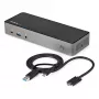 Dock USB-C e USB-A StarTech.com - Estação de acoplamento universal híbrida para portátil com três monitores DisplayPort e HDMI 4K 60Hz - Power Delivery 85W, hub USB 6x, GbE, áudio - USB 3.1 Gen 2 10Gbps - TAA