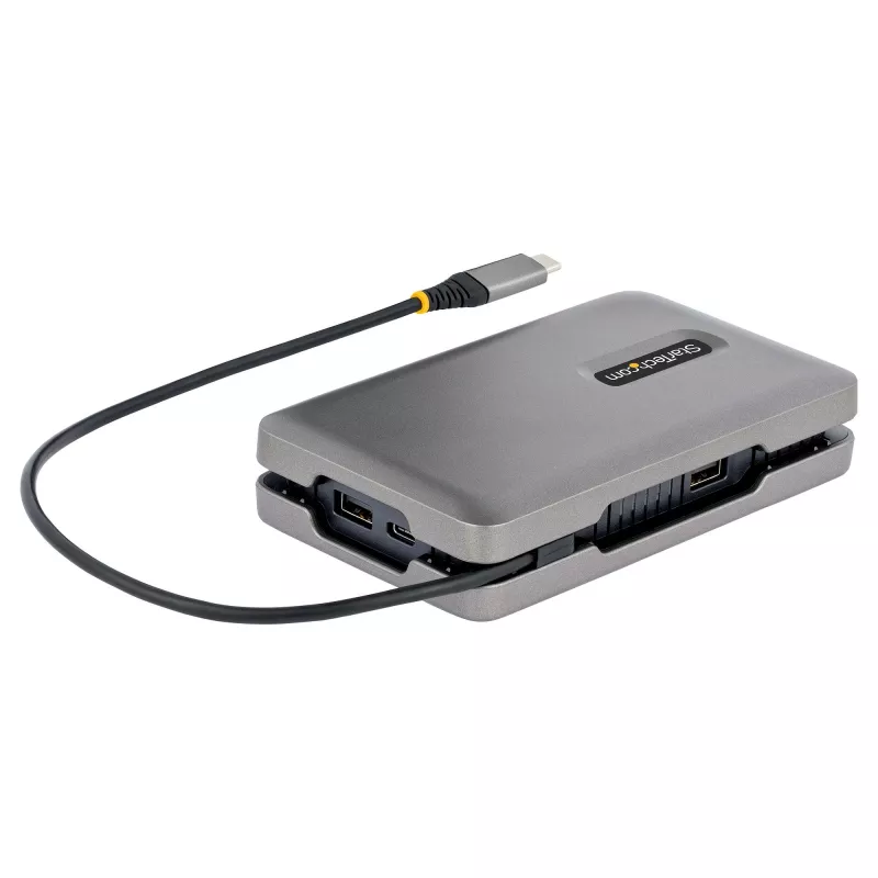 StarTech.com DKM31C3HVCPD adaptador multiportas USB-C / estação de ancoragem para dois monitores, 4K HDMI 2.0, VGA, vídeo USB-C DP Alt Mode, 100 W PD Pass-Through, 2x USB-A 10 Gbps, GbE, MST, cinzento