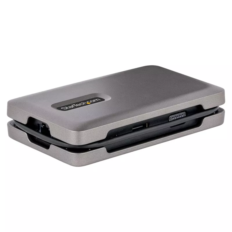 StarTech.com DKM31C3HVCPD adaptador multiportas USB-C / estação de ancoragem para dois monitores, 4K HDMI 2.0, VGA, vídeo USB-C DP Alt Mode, 100 W PD Pass-Through, 2x USB-A 10 Gbps, GbE, MST, cinzento