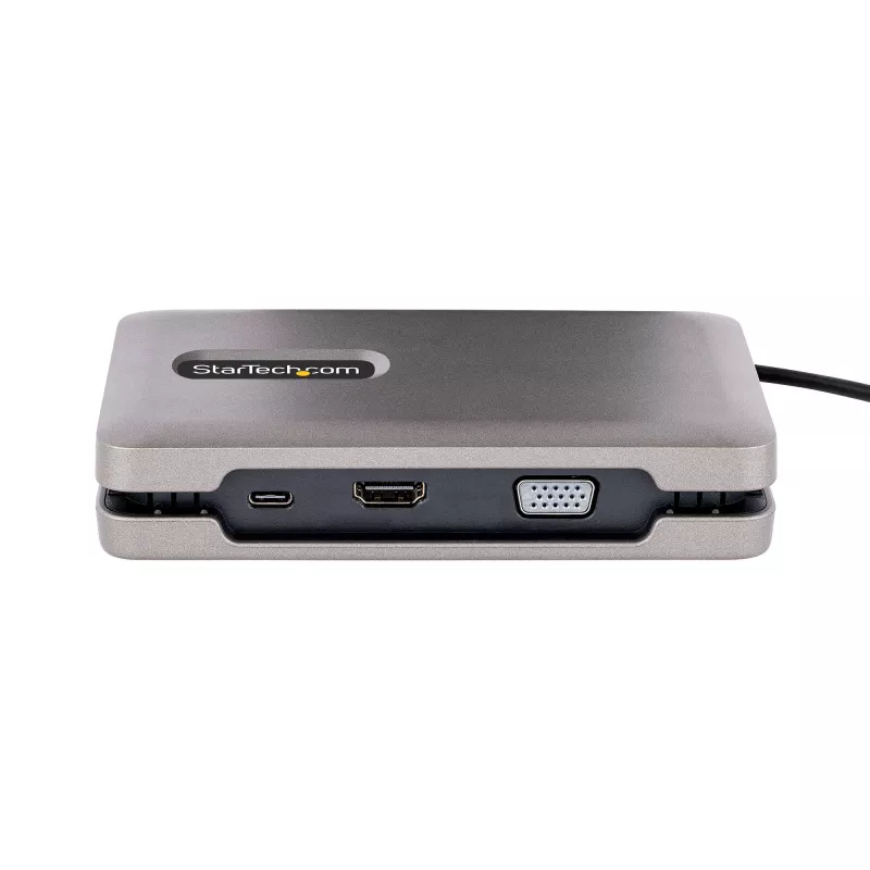 StarTech.com DKM31C3HVCPD adaptador multiportas USB-C / estação de ancoragem para dois monitores, 4K HDMI 2.0, VGA, vídeo USB-C DP Alt Mode, 100 W PD Pass-Through, 2x USB-A 10 Gbps, GbE, MST, cinzento