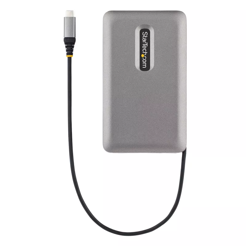 StarTech.com DKM31C3HVCPD adaptador multiportas USB-C / estação de ancoragem para dois monitores, 4K HDMI 2.0, VGA, vídeo USB-C DP Alt Mode, 100 W PD Pass-Through, 2x USB-A 10 Gbps, GbE, MST, cinzento