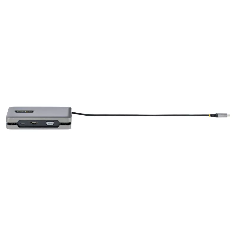 StarTech.com DKM31C3HVCPD adaptador multiportas USB-C / estação de ancoragem para dois monitores, 4K HDMI 2.0, VGA, vídeo USB-C DP Alt Mode, 100 W PD Pass-Through, 2x USB-A 10 Gbps, GbE, MST, cinzento
