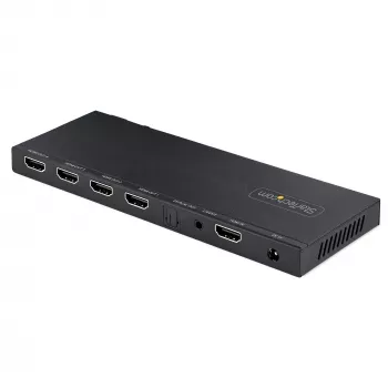 Splitter HDMI de 4 portas StarTech.com, vídeo HDMI 4K 60Hz 2.0, splitter HDMI 4K com scaler integrado, splitter HDMI 1 entrada 4 saídas, ligação de áudio de 3,5 mm/ótica, splitter de exibição/saída HDMI