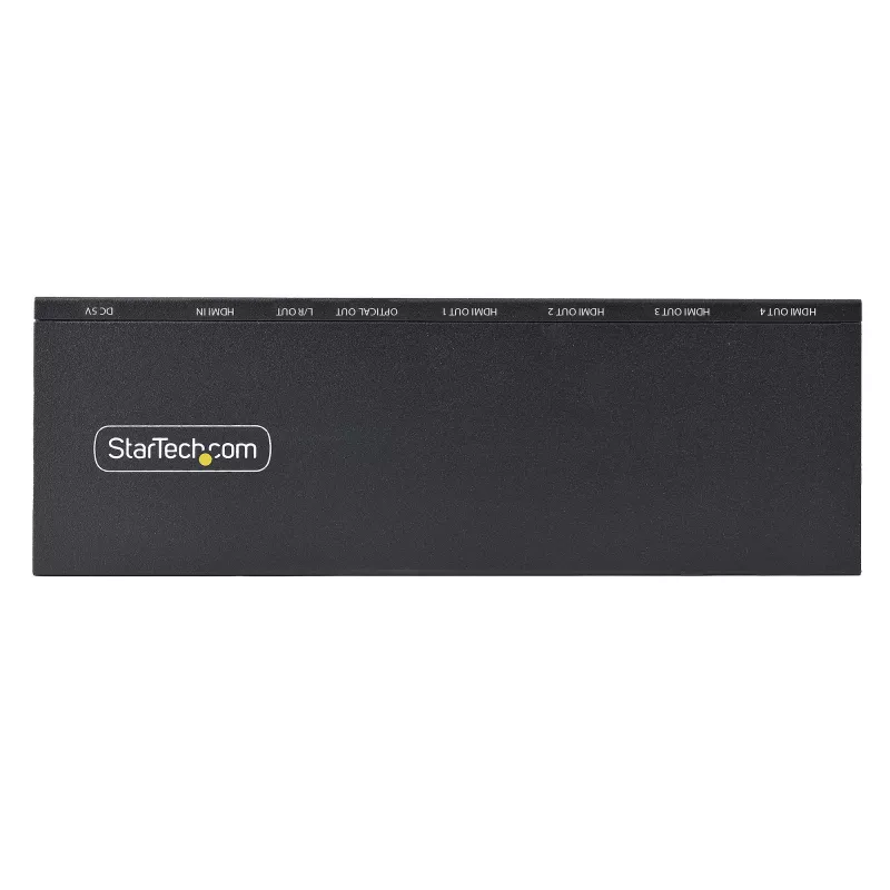 Splitter HDMI de 4 portas StarTech.com, vídeo HDMI 4K 60Hz 2.0, splitter HDMI 4K com scaler integrado, splitter HDMI 1 entrada 4 saídas, ligação de áudio de 3,5 mm/ótica, splitter de exibição/saída HDMI