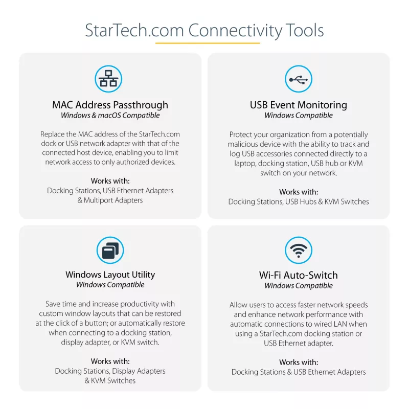 Dock Thunderbolt 4 StarTech.com, Power Delivery 96W, Single 8K/Dual Monitor 4K 60Hz, 3xTB4/USB4 portas, 4xUSB-A, SD, GbE, estação de acoplamento Thunderbolt 4 para Windows ou TB3 MacBook, cabo de 0,8m