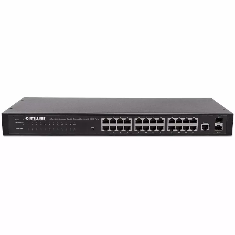 Intellinet 560917 switch Gigabit Web-Smart de 24 portas, 2x SFP, montagem em rack