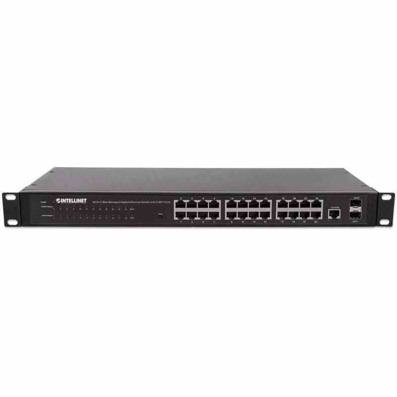 Intellinet 560917 switch Gigabit Web-Smart de 24 portas, 2x SFP, montagem em rack