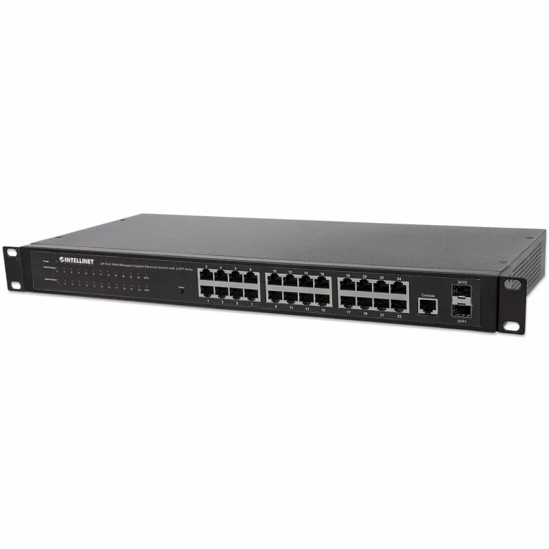 Intellinet 560917 switch Gigabit Web-Smart de 24 portas, 2x SFP, montagem em rack