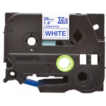Fita de etiquetas Brother TZe263 36 mm azul sobre branco
