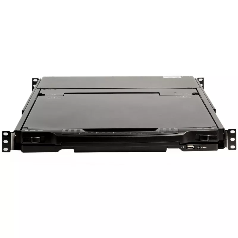 StarTech.com RKCOND17HD consola KVM para rack 1U de calha dupla, LCD de 17,3" (43,9 cm) 1920 x 1080, uma porta DVI/VGA, teclado QWERTY dos EUA, USB, cabos incluídos, 44230 MTBF, preta