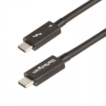 Cabo Thunderbolt 4 StarTech.com 0,5 m – 40 Gbit/s – 100W PD – vídeo 4K/8K – cabo Thunderbolt certificado Intel – compatível com USB 4/Thunderbolt 3/USB 3.2/USB Type-C/DisplayPort