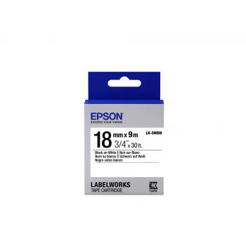 Cartucho de etiquetas Epson Standard LK-5WBN preto/branco 18mm (9m)
