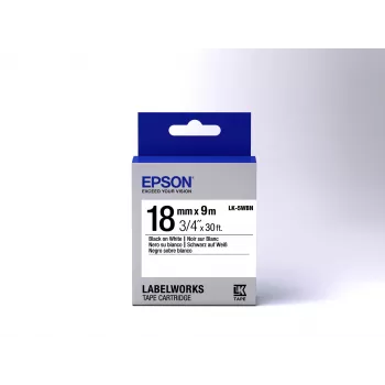 Cartucho de etiquetas Epson Standard LK-5WBN preto/branco 18mm (9m)