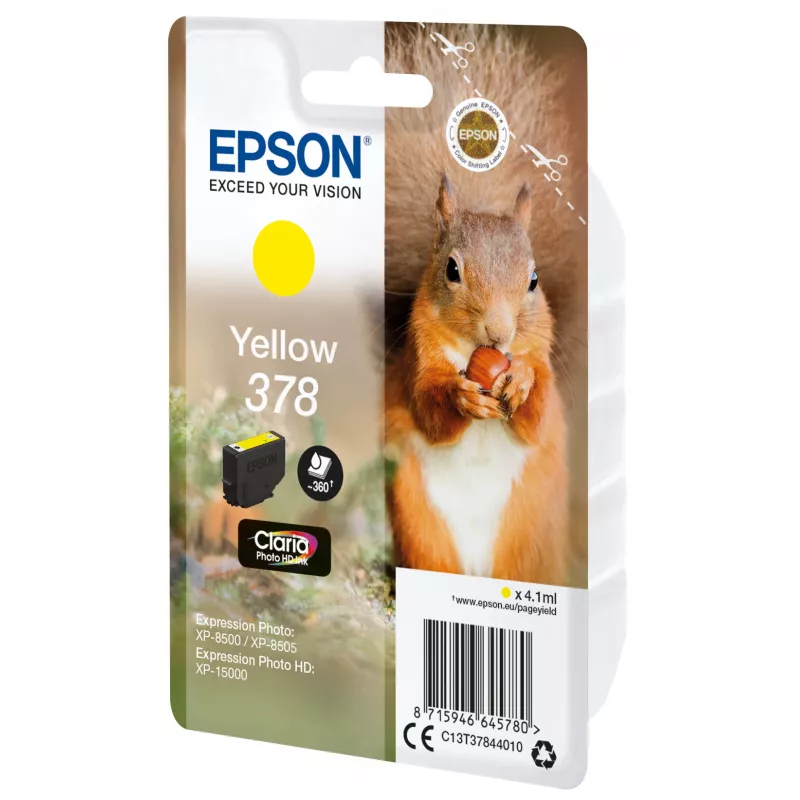 Tinteiro Epson 378 Amarelo 360 páginas Tinta C13T37844010