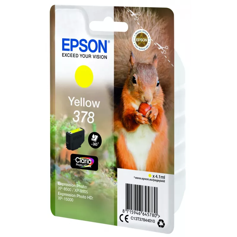 Tinteiro Epson 378 Amarelo 360 páginas Tinta C13T37844010