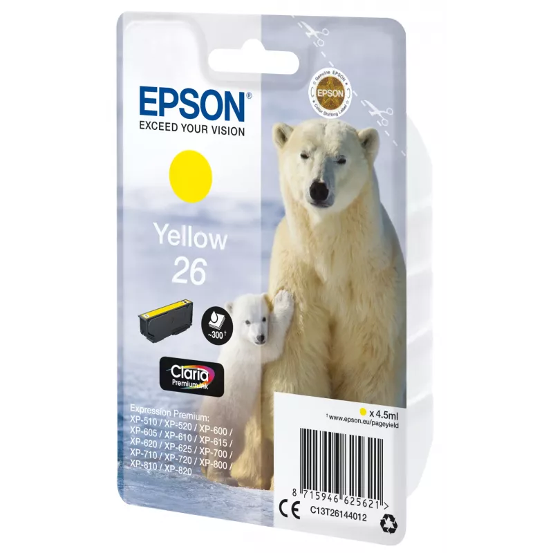 Epson Eisbär Pacote Individual Amarelo 26 Claria Premium Ink