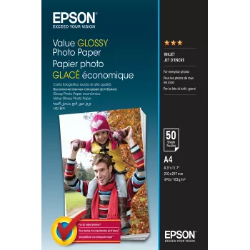 Papel Fotográfico Brilhante Epson Value - A4 - 50 Folhas