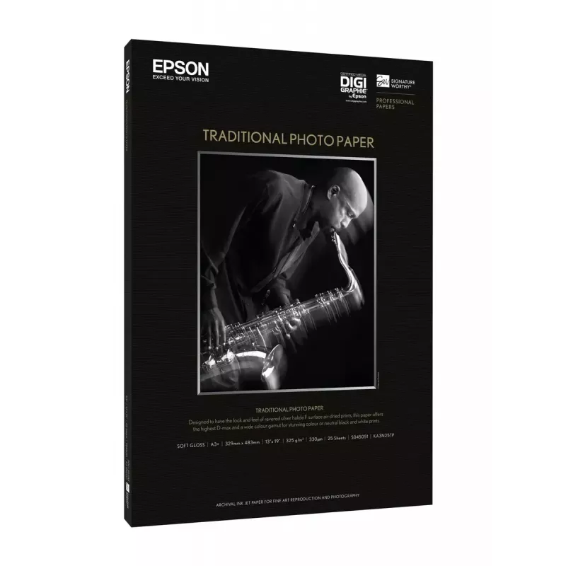 Epson Traditional Photo Paper, DIN A3+, 330 g/m², 25 folhas