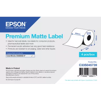 Rolo de etiquetas contínuas Epson C33S045739 Etiqueta de impressora Branco