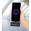 Manhattan powerbank com ficha USB-C integrada, 5000 mAh, até 10 W de potência de saída, suporte para utilização como suporte de carregamento de telemóvel, preto, um ano de garantia