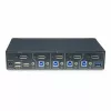 StarTech.com comutador KVM DisplayPort de 4 portas, monitor único 4K 60Hz, 6x portas USB, comutação por botão e tecla de atalho, DisplayPort 1.2, independente do sistema operativo, compatível com TAA