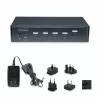 StarTech.com comutador KVM DisplayPort de 4 portas, monitor único 4K 60Hz, 6x portas USB, comutação por botão e tecla de atalho, DisplayPort 1.2, independente do sistema operativo, compatível com TAA